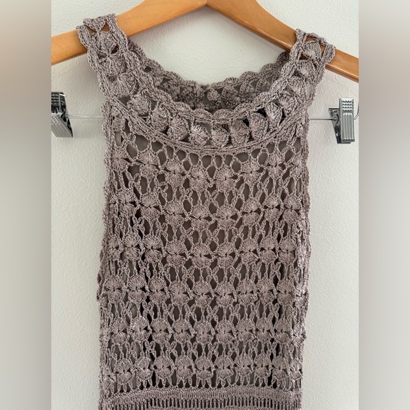 I.N.C. Champagne Irish Crochet Halter Dress - Picture 3 of 9